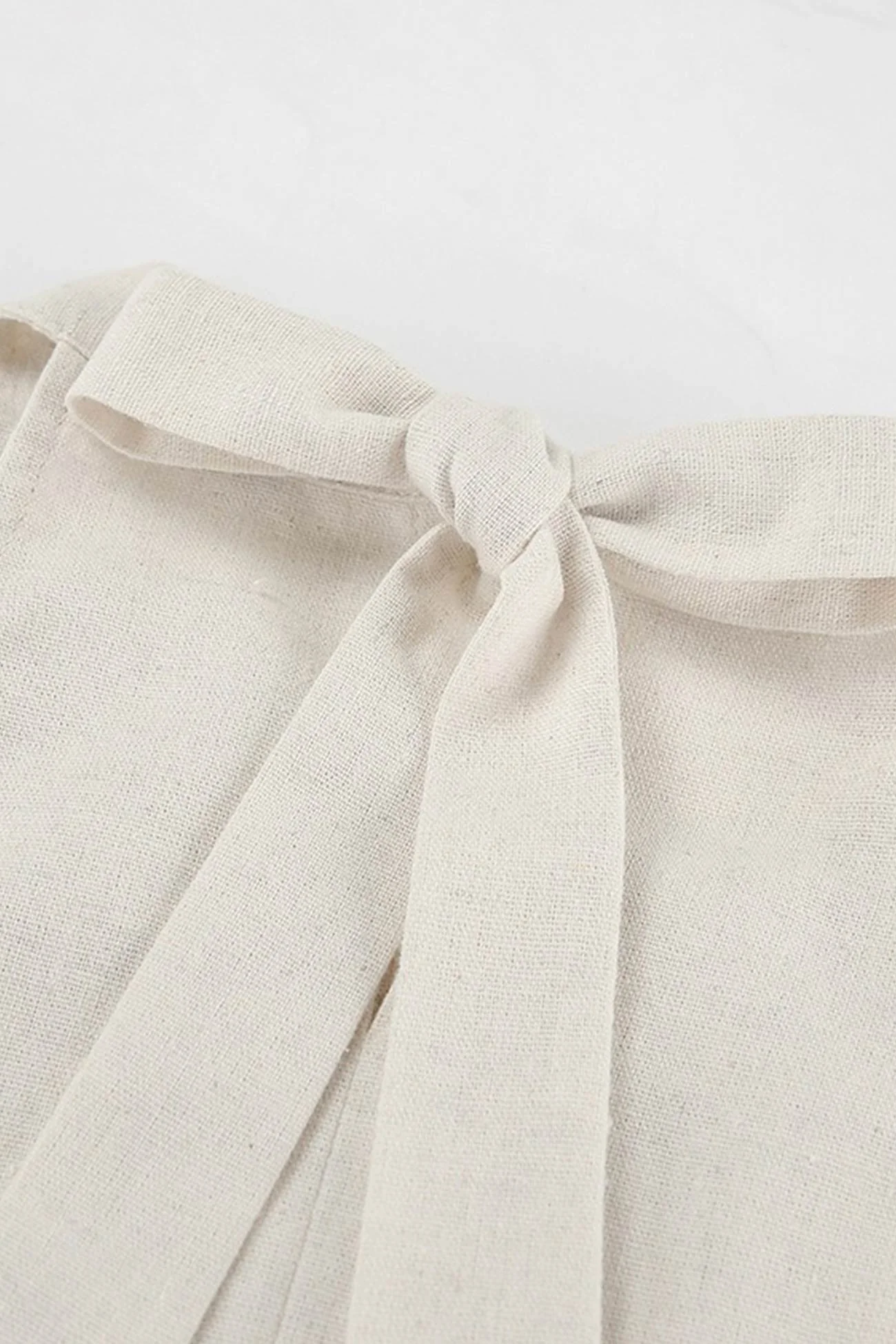 Halter Neck Tiered Cotton Linen Mini Dress