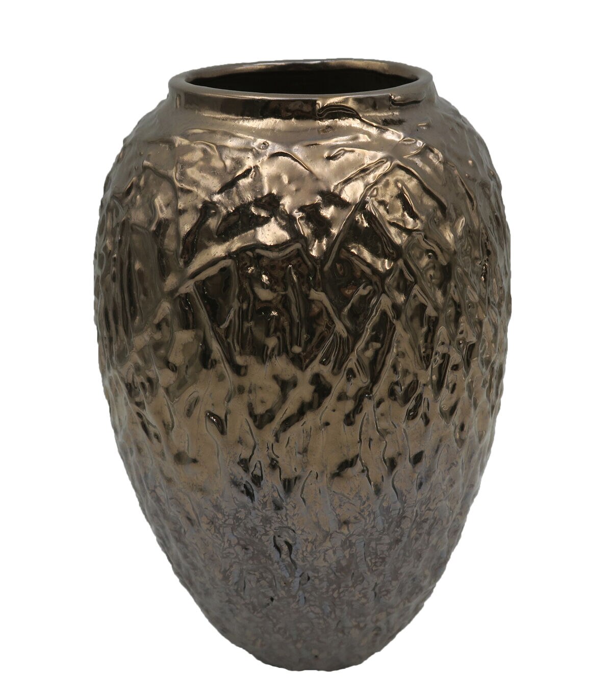 11 Bronzed Texture Ceramic Vase by Bloom Room