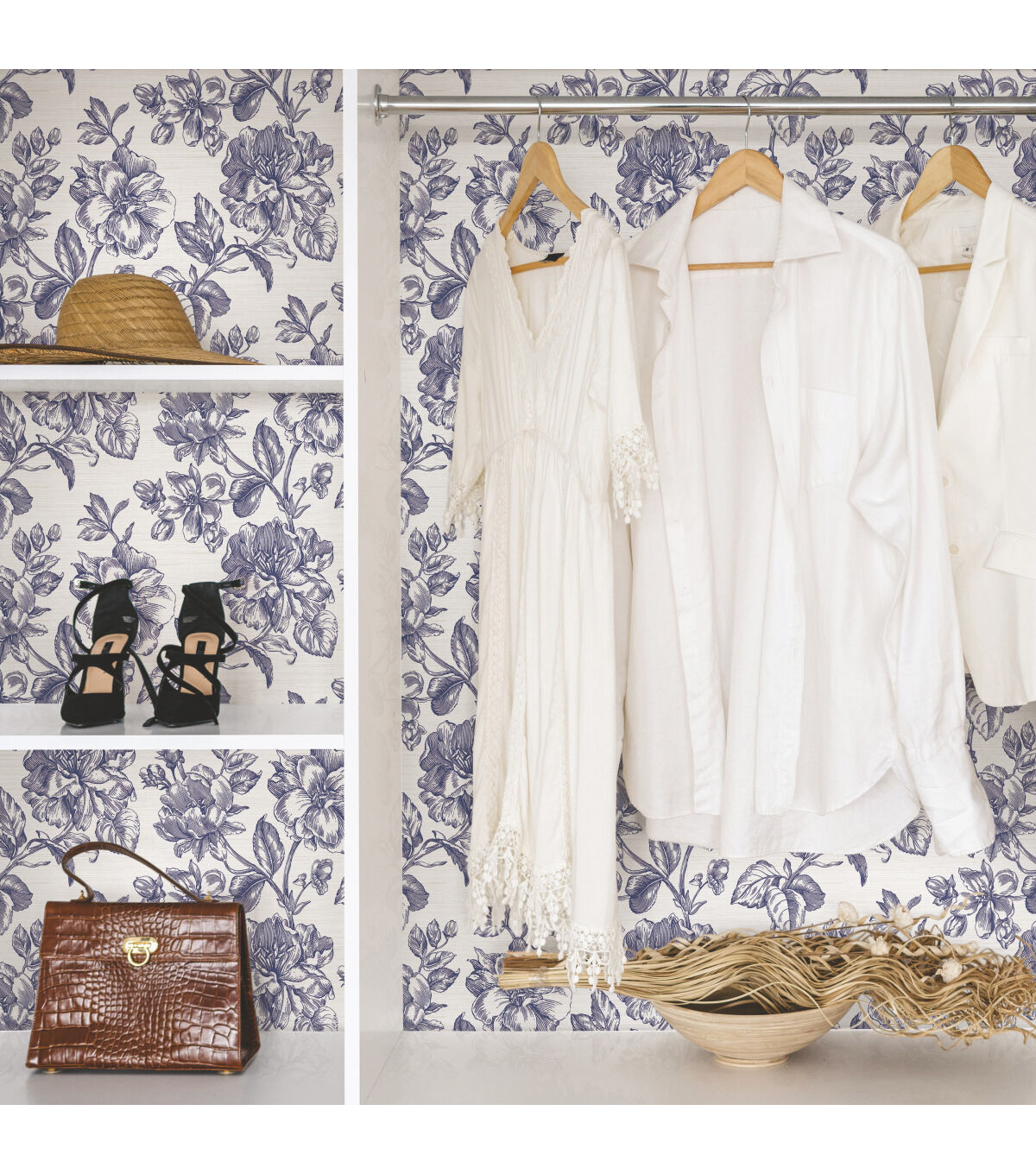 Tamara Day Flower Girl Blue Peel & Stick Wallpaper By Roommates