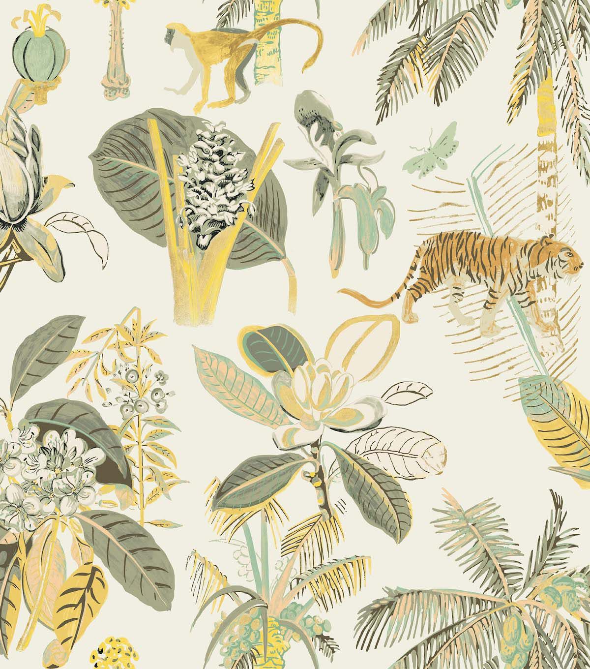 Tommy Bahama 20.5' x 18' Linen Heavenly Kingdom Peel & Stick Wallpaper