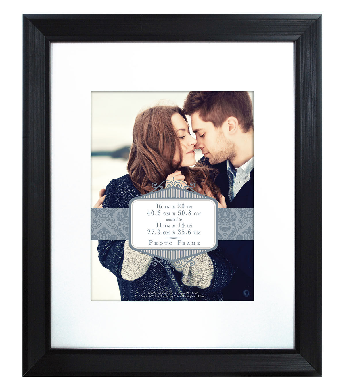 MCS 16x20 Matted to 11x14 Ascot Black Wall Frame