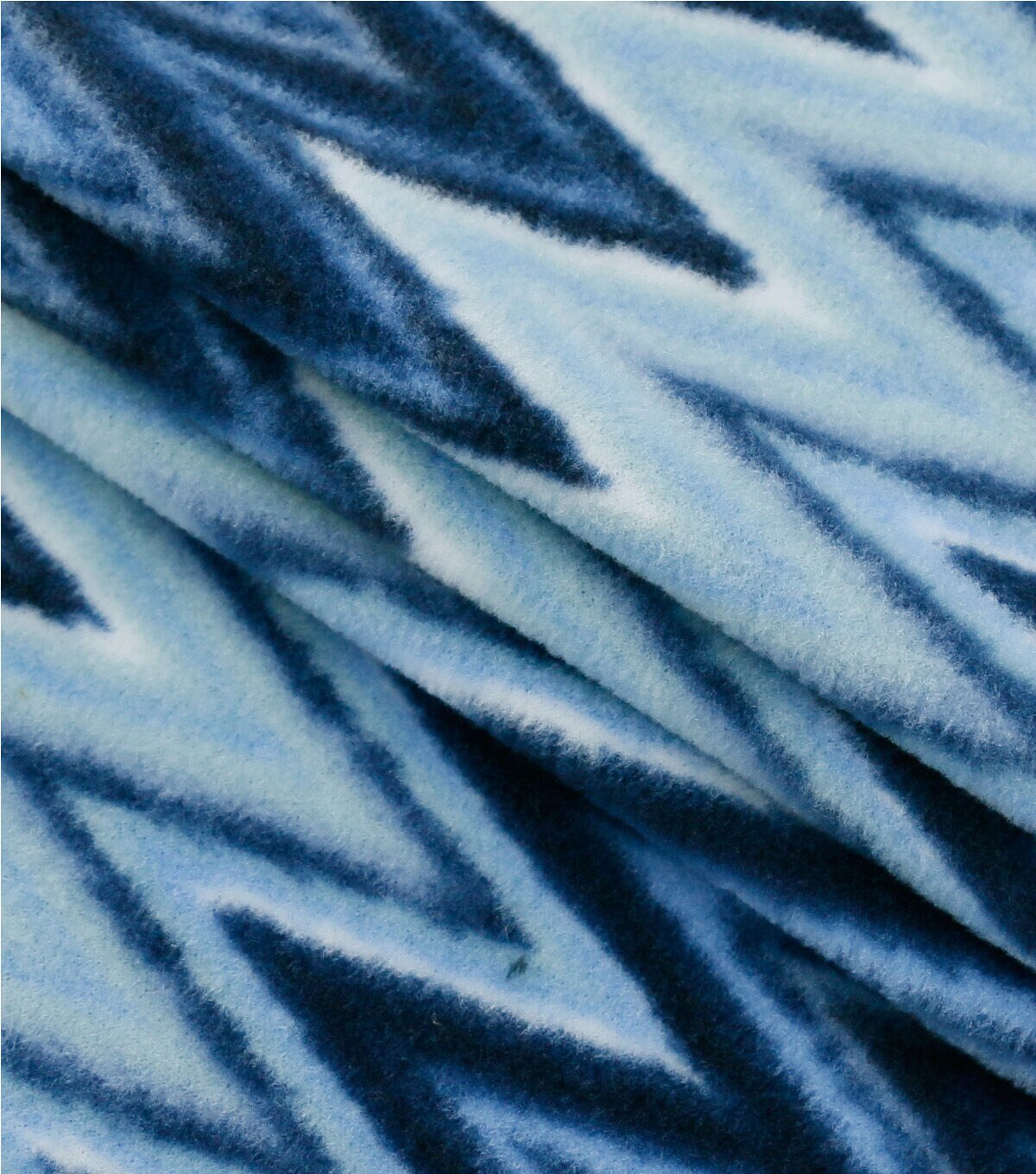 Blue Chevron Anti Pill Fleece Fabric