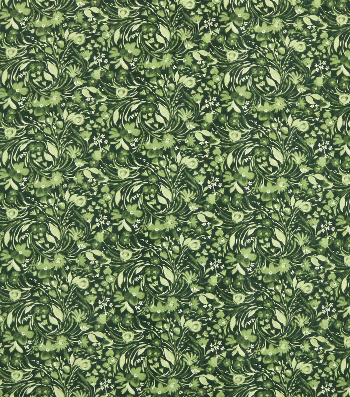 Floral Swirl Black 108 Wide Flannel Fabric