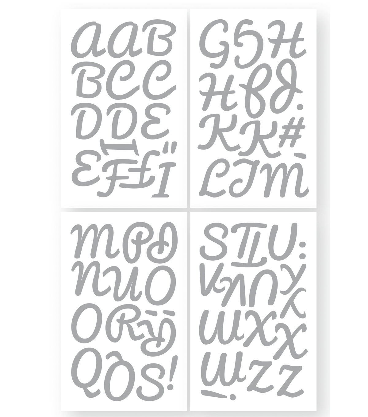 SEI 2 Silver Iron On Art Ultra Glitter Letters 63ct