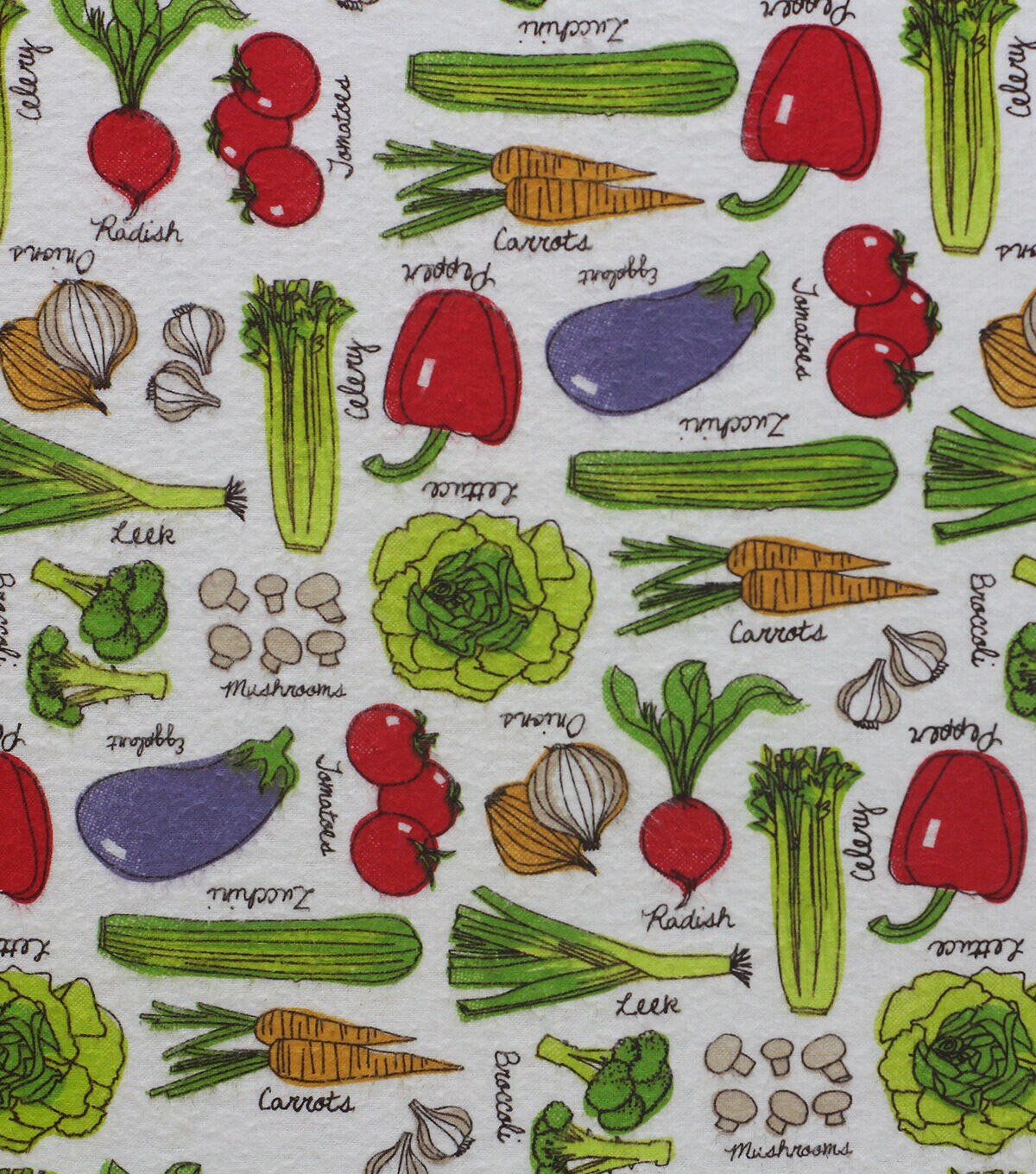 Veggies Labeled Super Snuggle Flannel Fabric