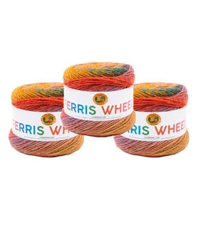 Lion Brand Ferris Wheel 270yds Worsted Acrylic Yarn 3 Bundle