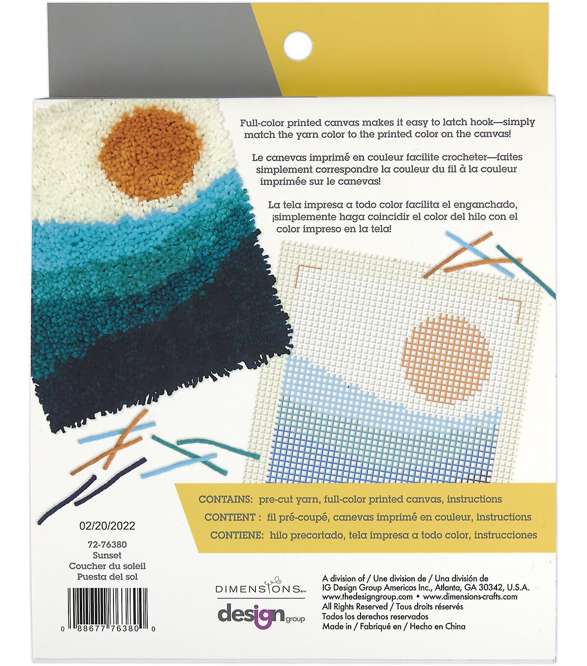 Dimensions Sunset Fringe Latch Hook Kit 10 x 12