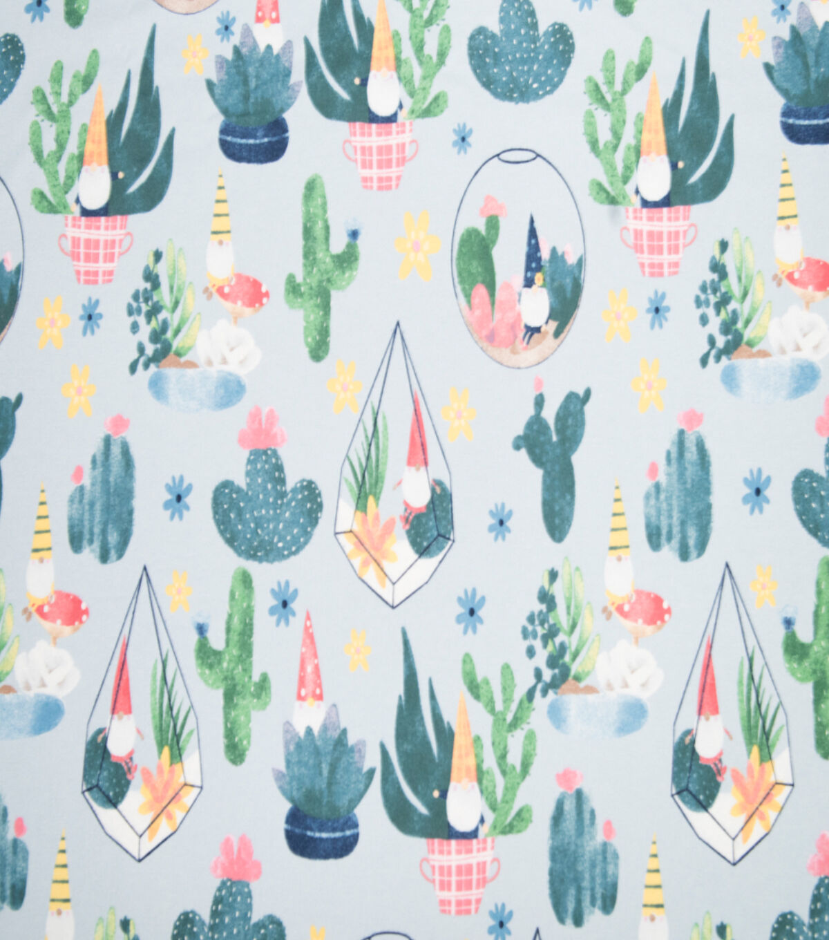 Super Snuggle Gnome & Cactus Flannel Fabric