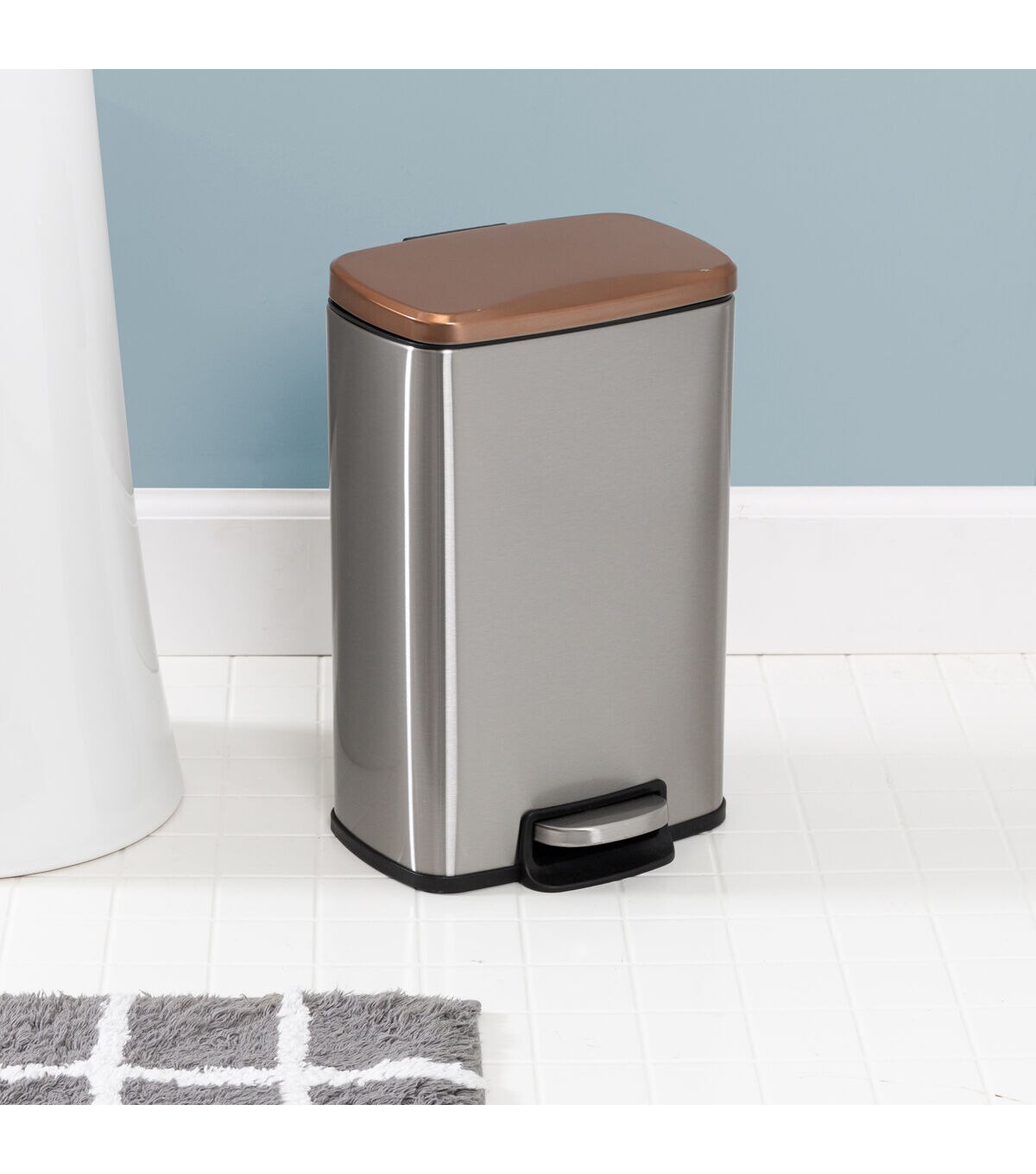 Honey Can Do 13.5 x 24 Rose Gold Stainless Steel Step Trash Cans 2ct