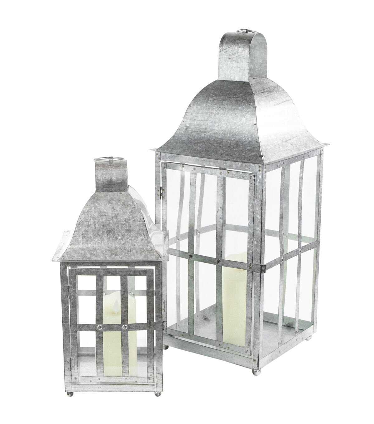 Northlight 2ct Galvanized Metal Candle Lanterns