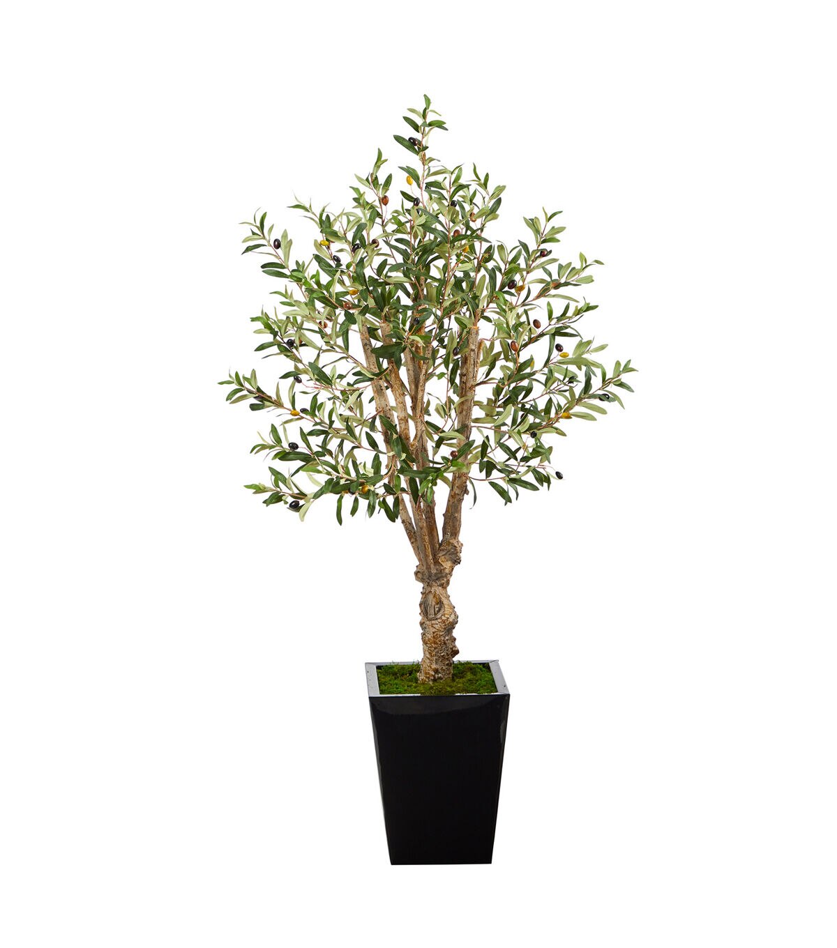 Nearly Natural 4.5' Olive Artificial Tree in Black Metal Planter