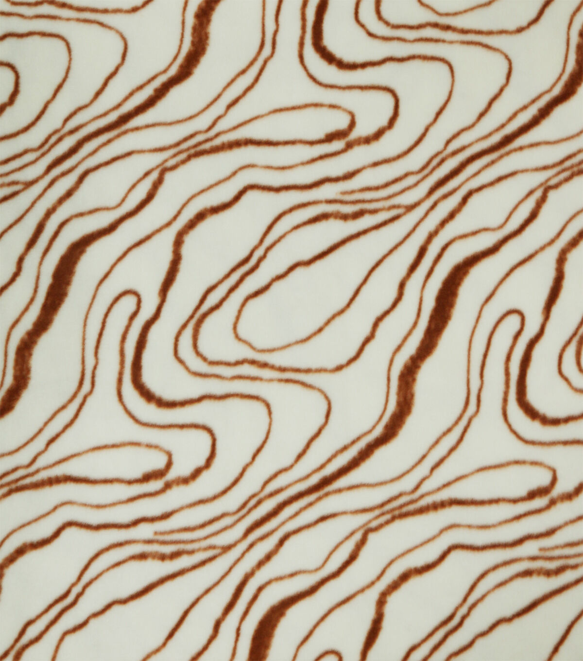White & Brown Oil Slick Anti Pill Fleece Fabric
