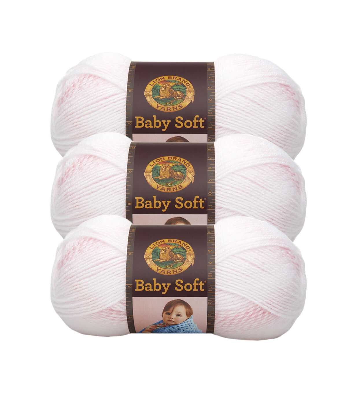 Lion Brand Baby Soft Light Weight Acrylic Yarn 3 Bundle