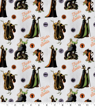 Disney Villains Halloween Cotton Fabric
