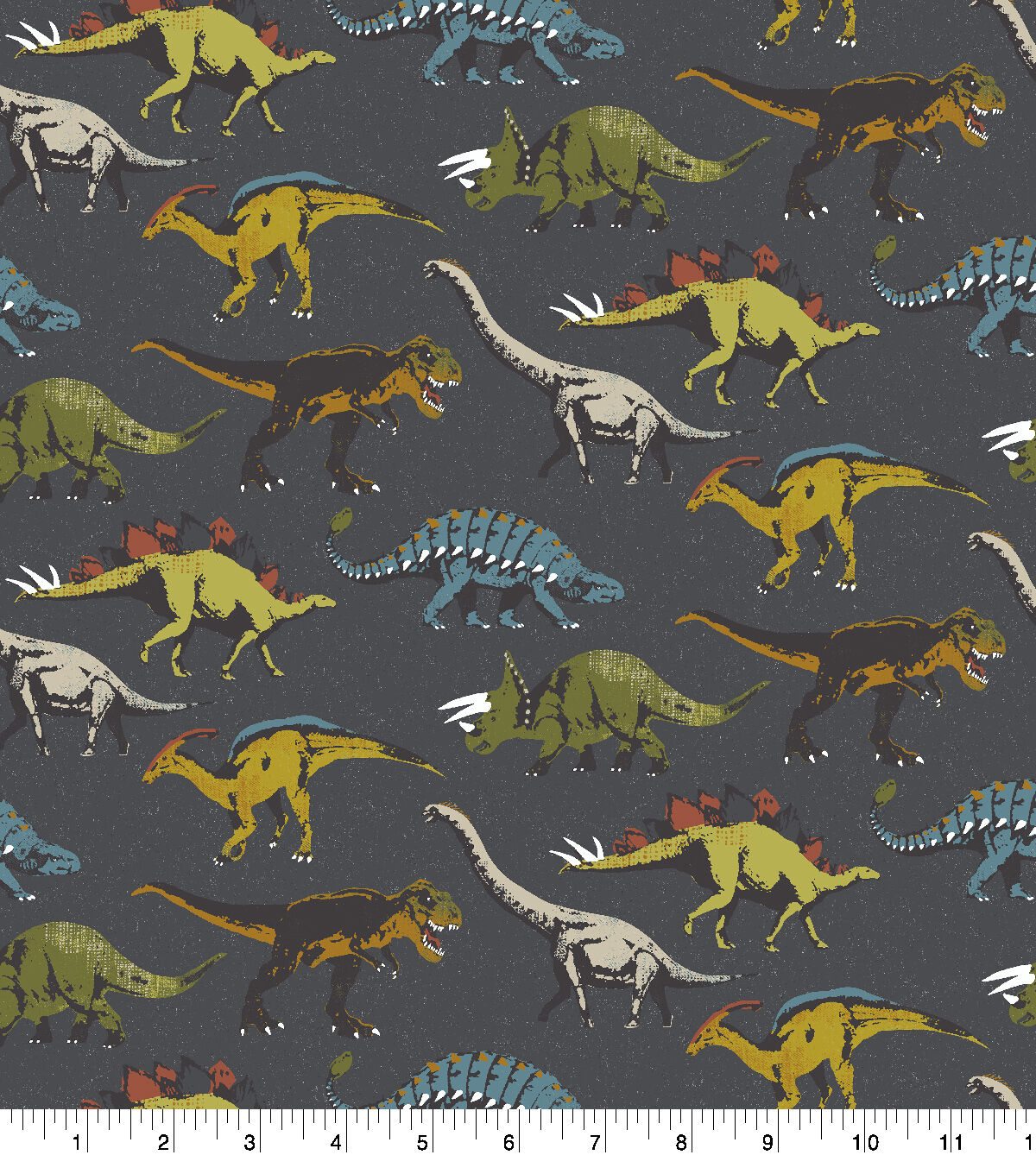 Dino In Line Super Snuggle Flannel Fabric
