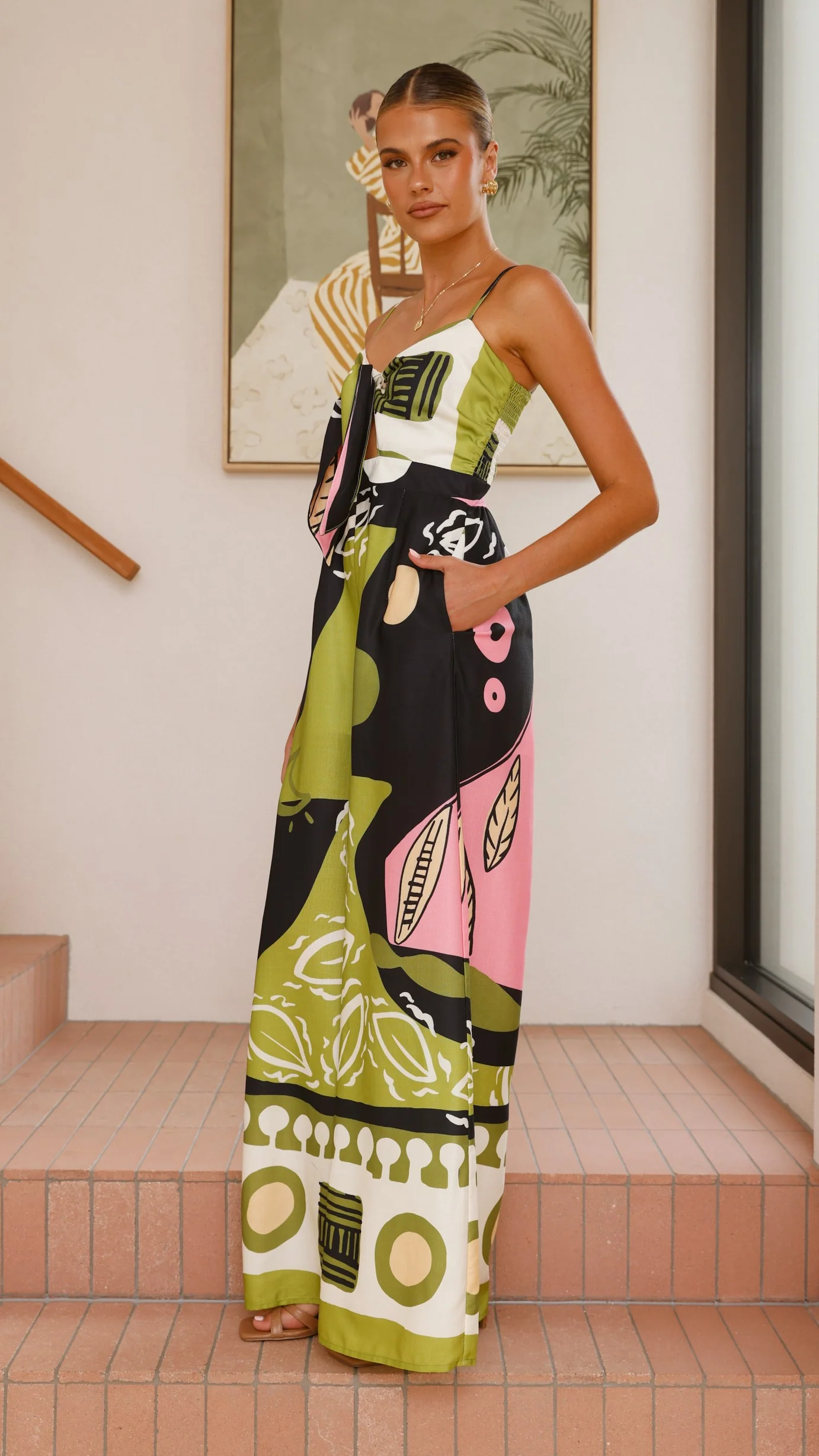 Teresa Jumpsuit - Green/Pink