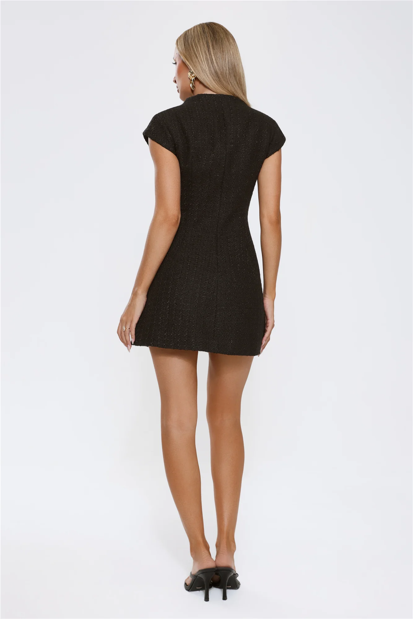 Good Outfit Day Tweed Mini Dress Black