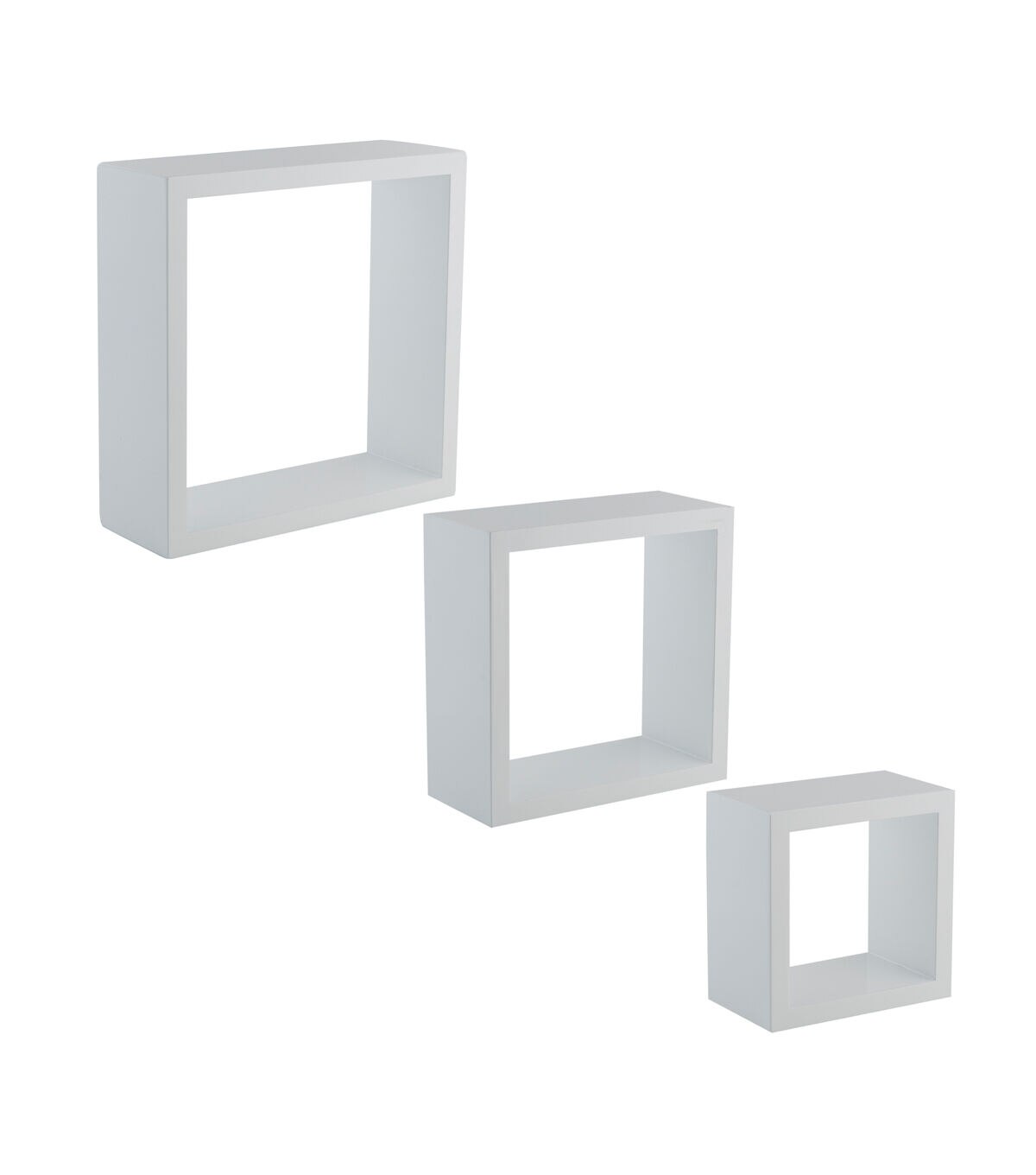 Organize It All 3ct White Wall Cube Shelves