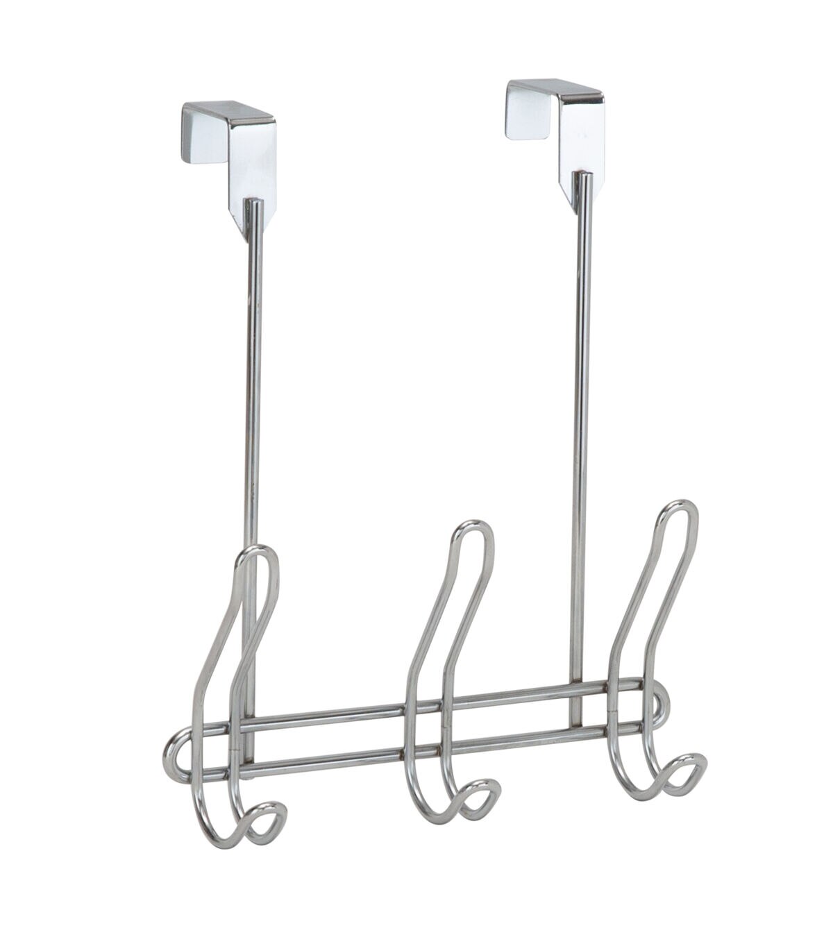 Simplify 11 Chrome Compact Over the Door 6 Hooks