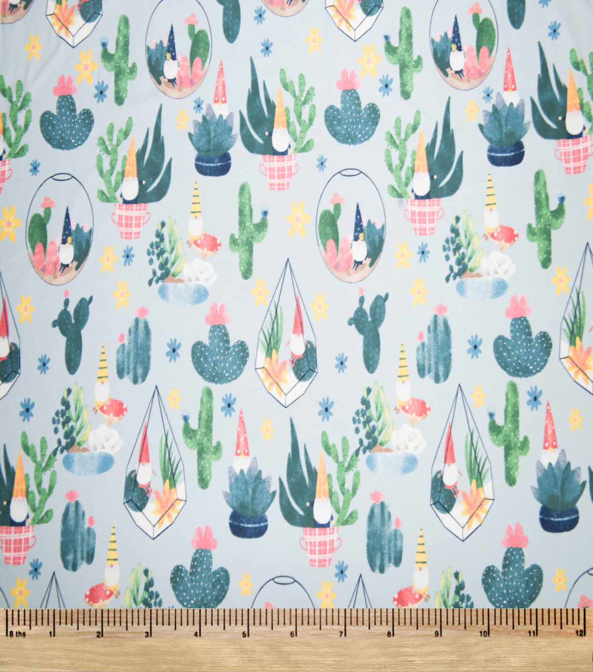 Super Snuggle Gnome & Cactus Flannel Fabric