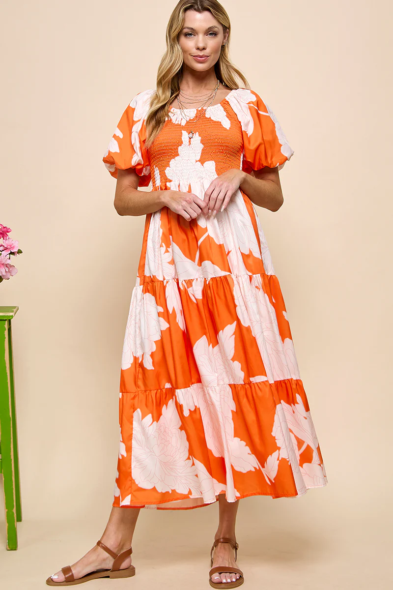 Floral Puff Sleeve Dress