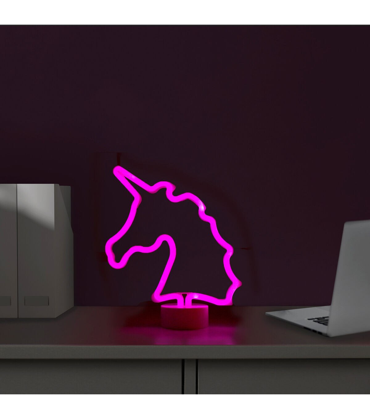 Northlight 11 Battery Operated Neon Style LED Pink Unicorn Table Light