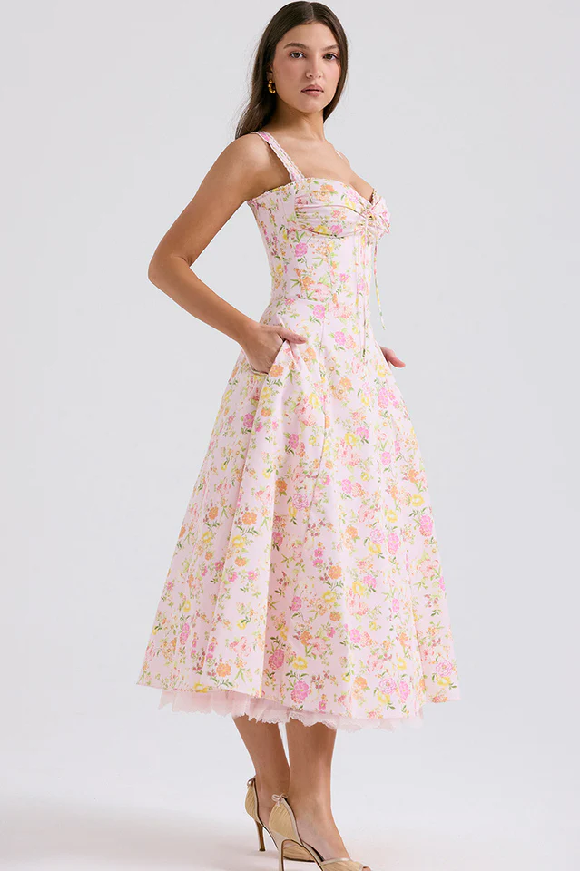 Rosalee Print Cotton Sundress