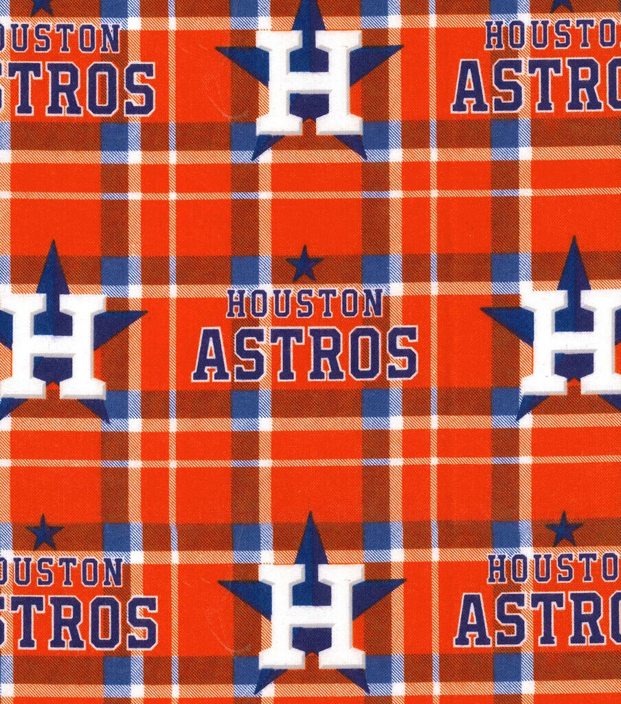 Fabric Traditions Houston Astros Flannel Fabric Plaid