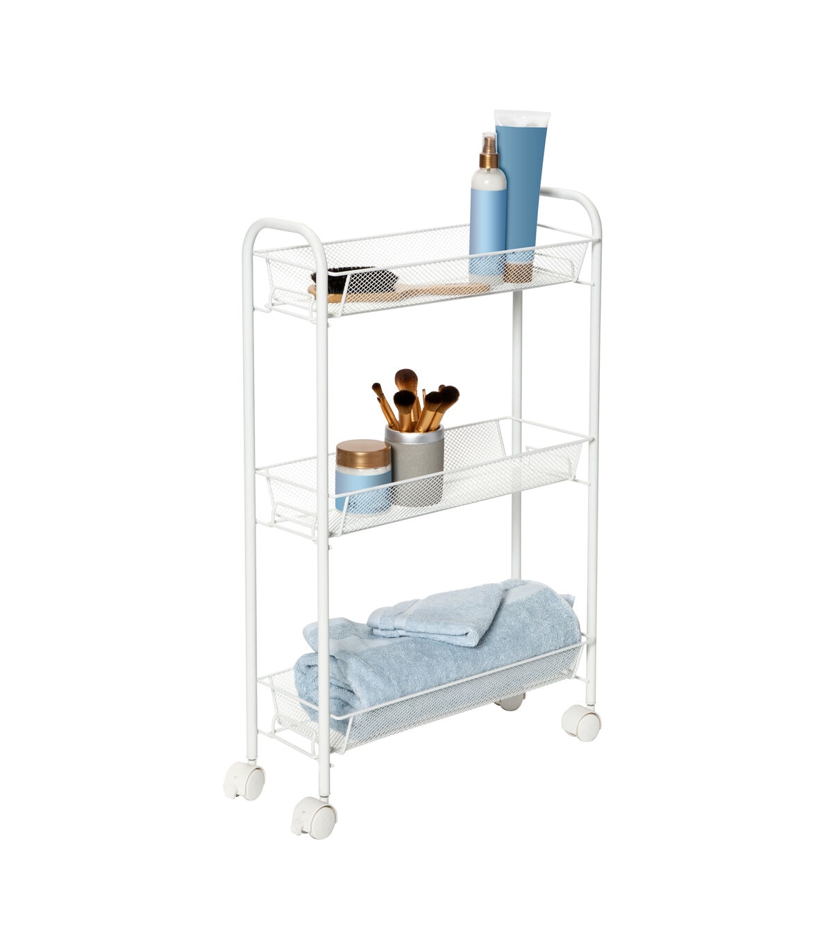Honey Can Do 31 Slim Rolling Wire Cart With 3 Baskets