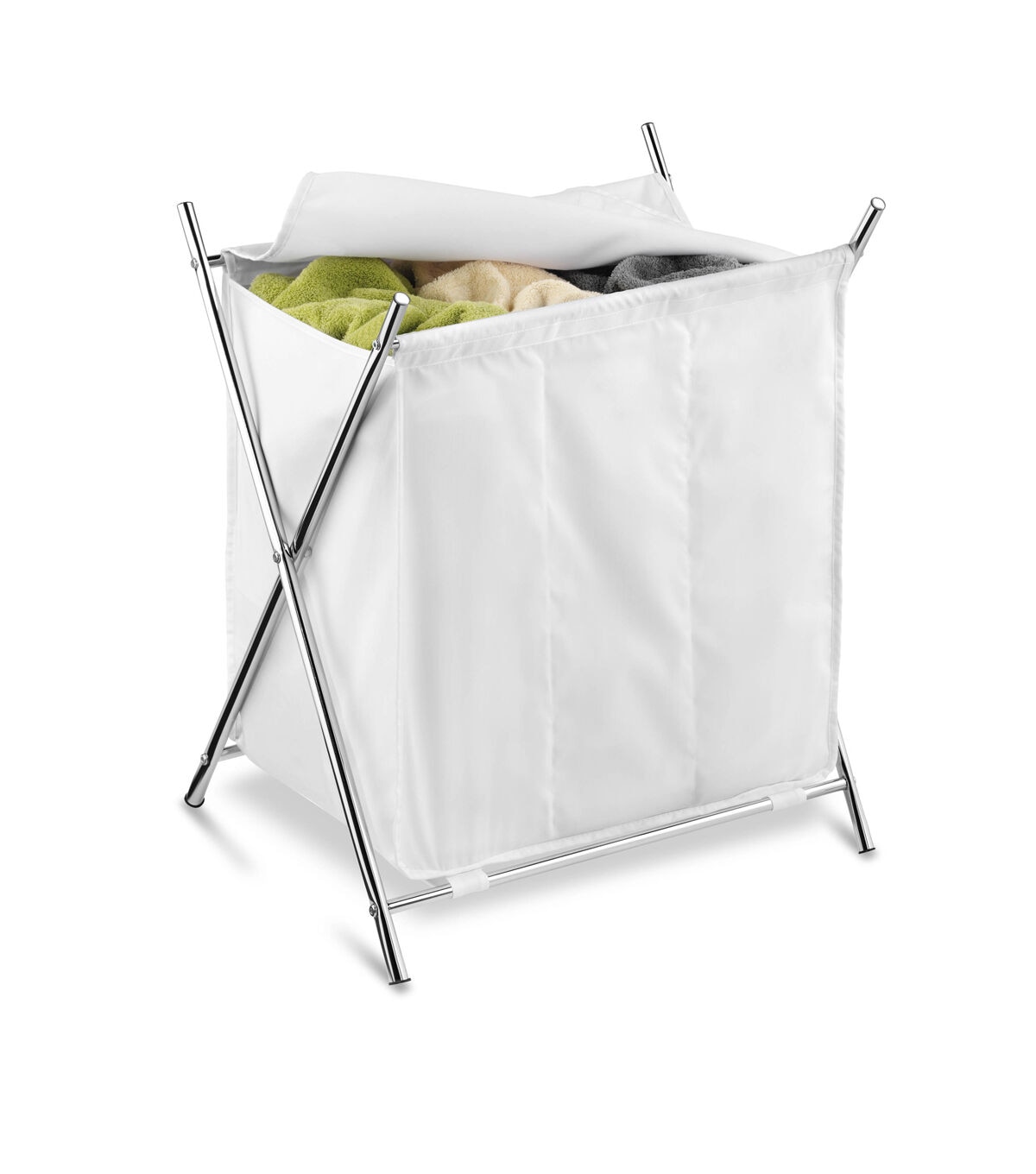 Honey Can Do 23 x 26.5 White & Chrome Folding X Frame Laundry Sorter