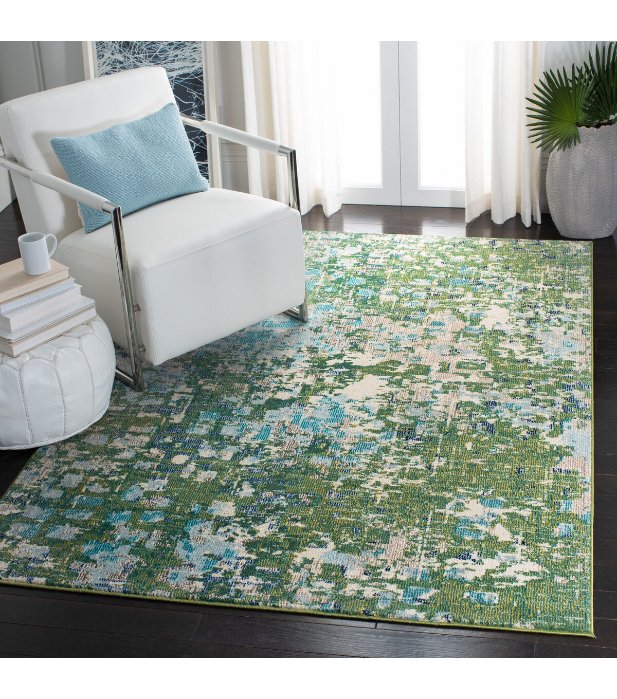 Safavieh Madison 425 Green / Turquoise 3' X 5' Sm. Rectangle