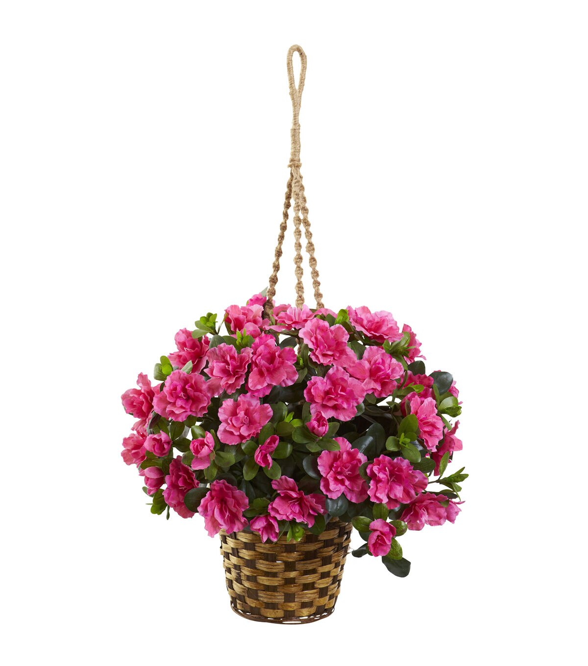 Nearly Natural Azalea Flowering Hanging Basket