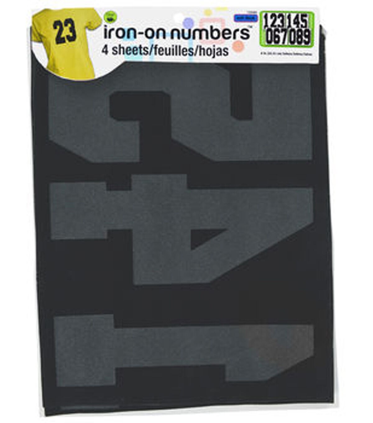 Dritz 8 Flock Athletic Iron-on Numbers, 4 Sheets, White