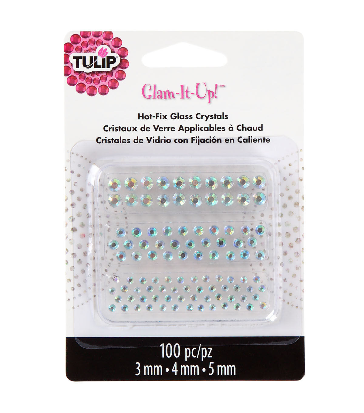 Tulip Glam-It-Up! Hot-Fix Glass Crystals AB Crystal 100CT