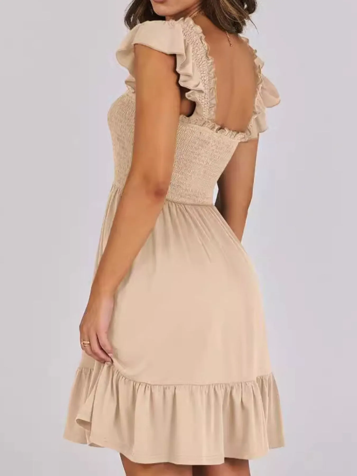 Ruffled Hem Smocked Cami Dress