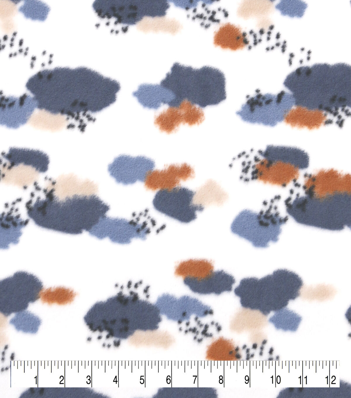 Multicolor Geometrics on White Anti Pill Fleece Fabric