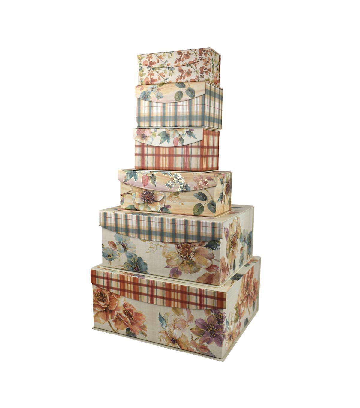 8 Spiced Nature & Orange Plaid Fliptop Box