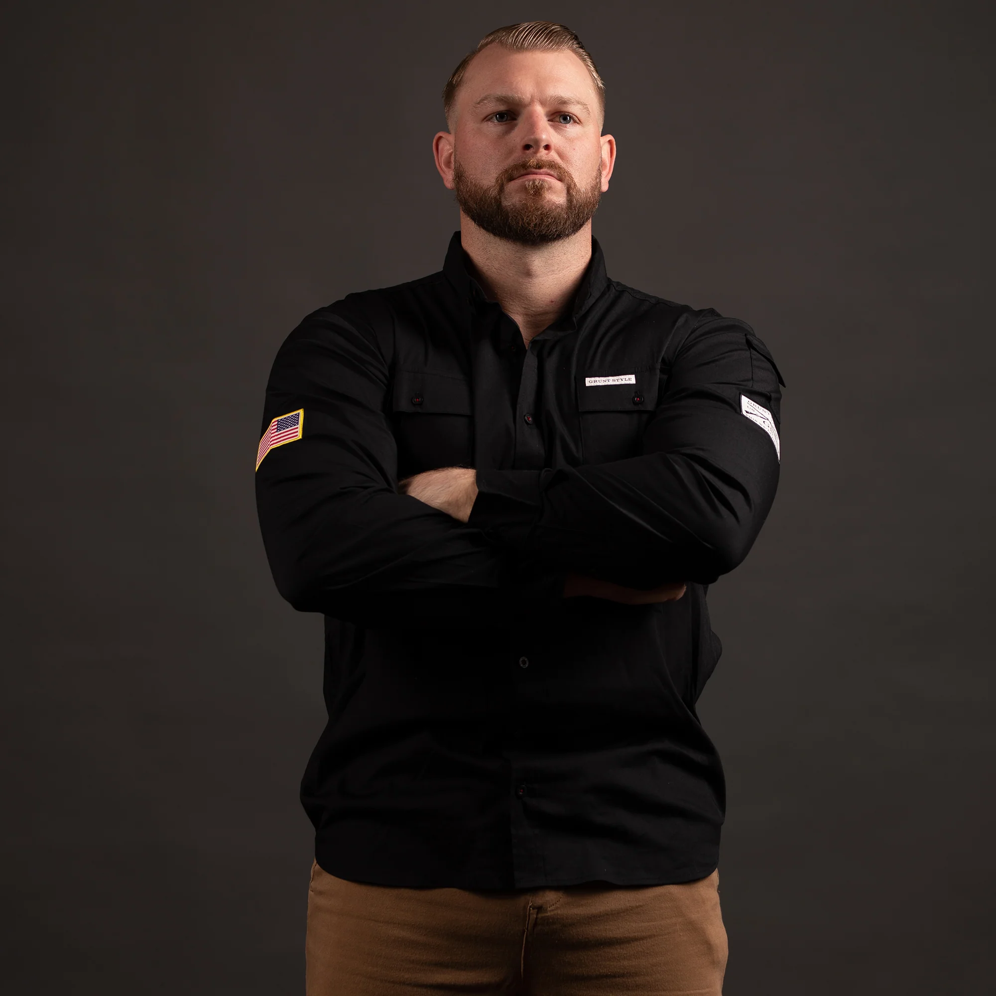 Men's Long Sleeve Garage Button Down - Black