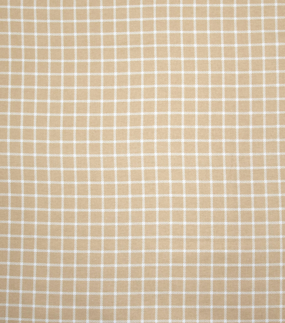 Super Snuggle Tan Windowpane Plaid Flannel Fabric