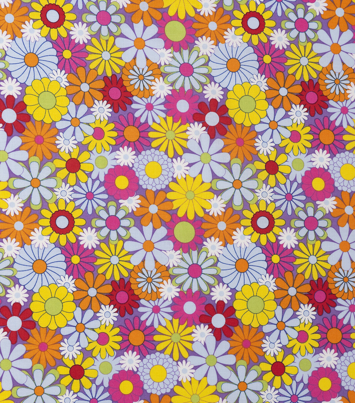 Multicolor Retro Floral Cotton Fabric by Keepsake Calico