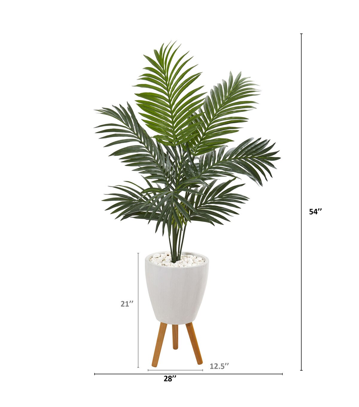 Nearly Natural 4.5ft. Kentia Artificial Palm Tree in White Planter