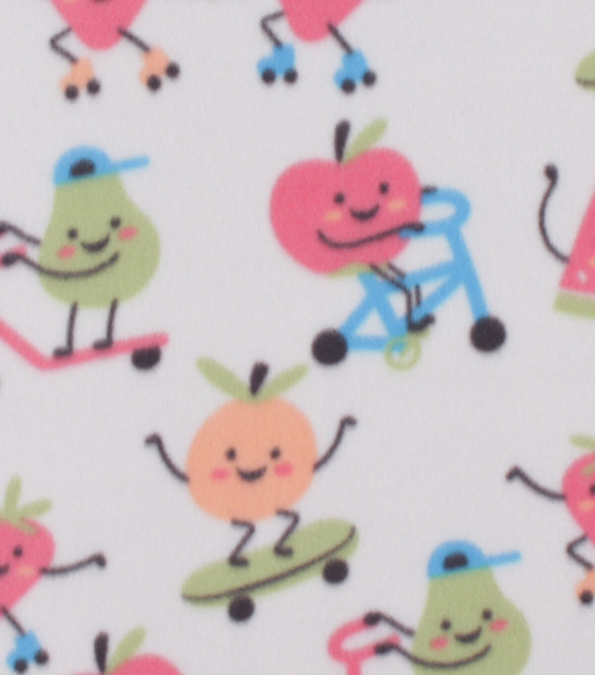 Fruit Skateboarding Blizzard Prints Fleece Fabric