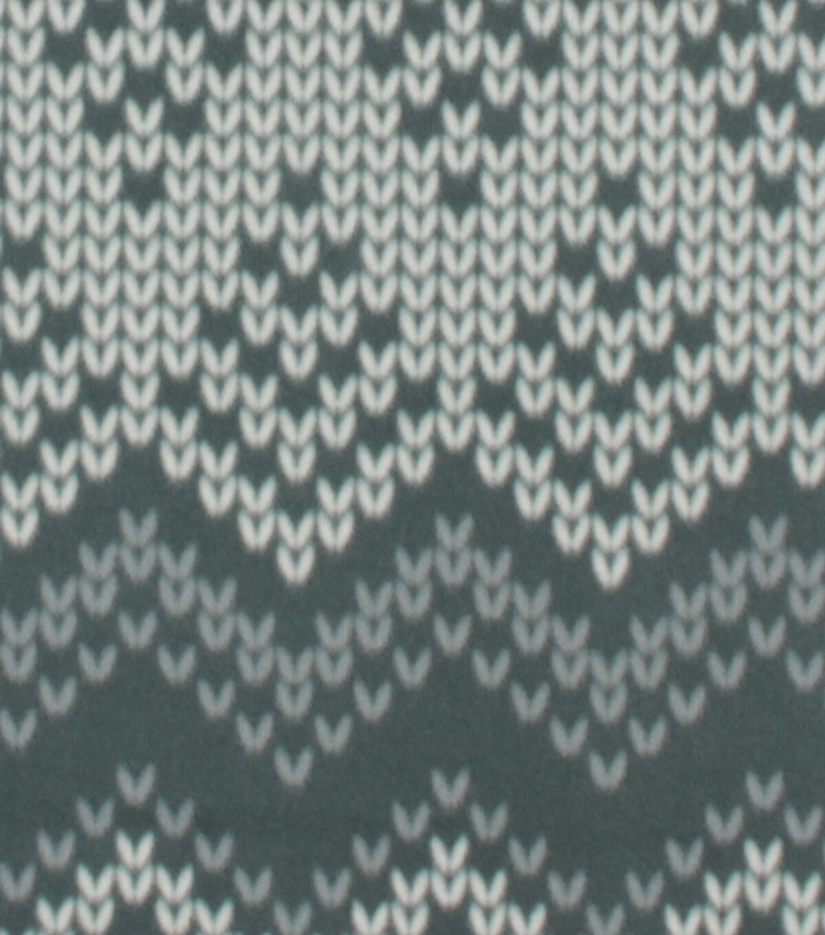 Green & White Knit Blizzard Fleece Fabric