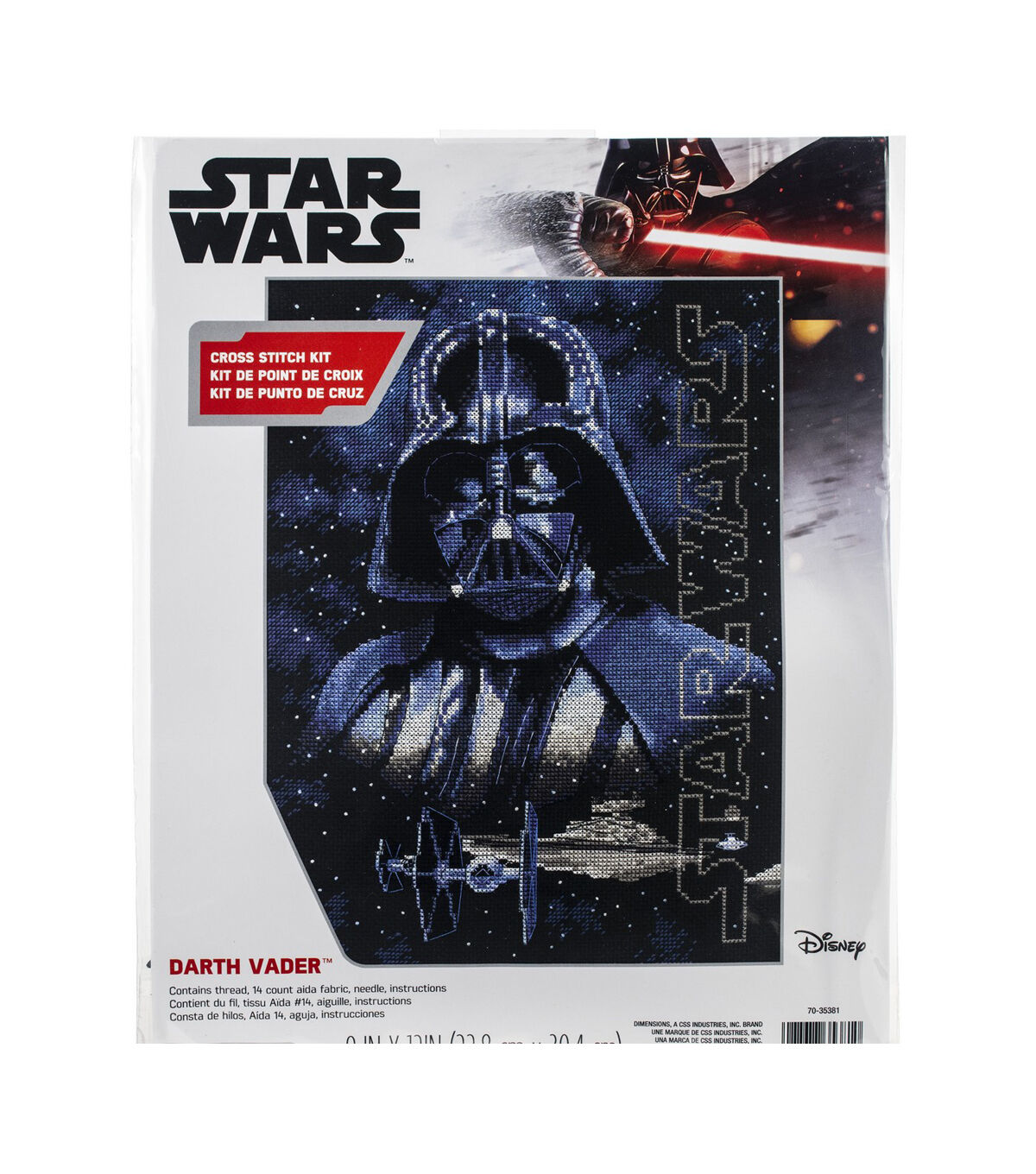 Dimensions 9 x 12 Darth Vader Counted Cross Stitch Kit