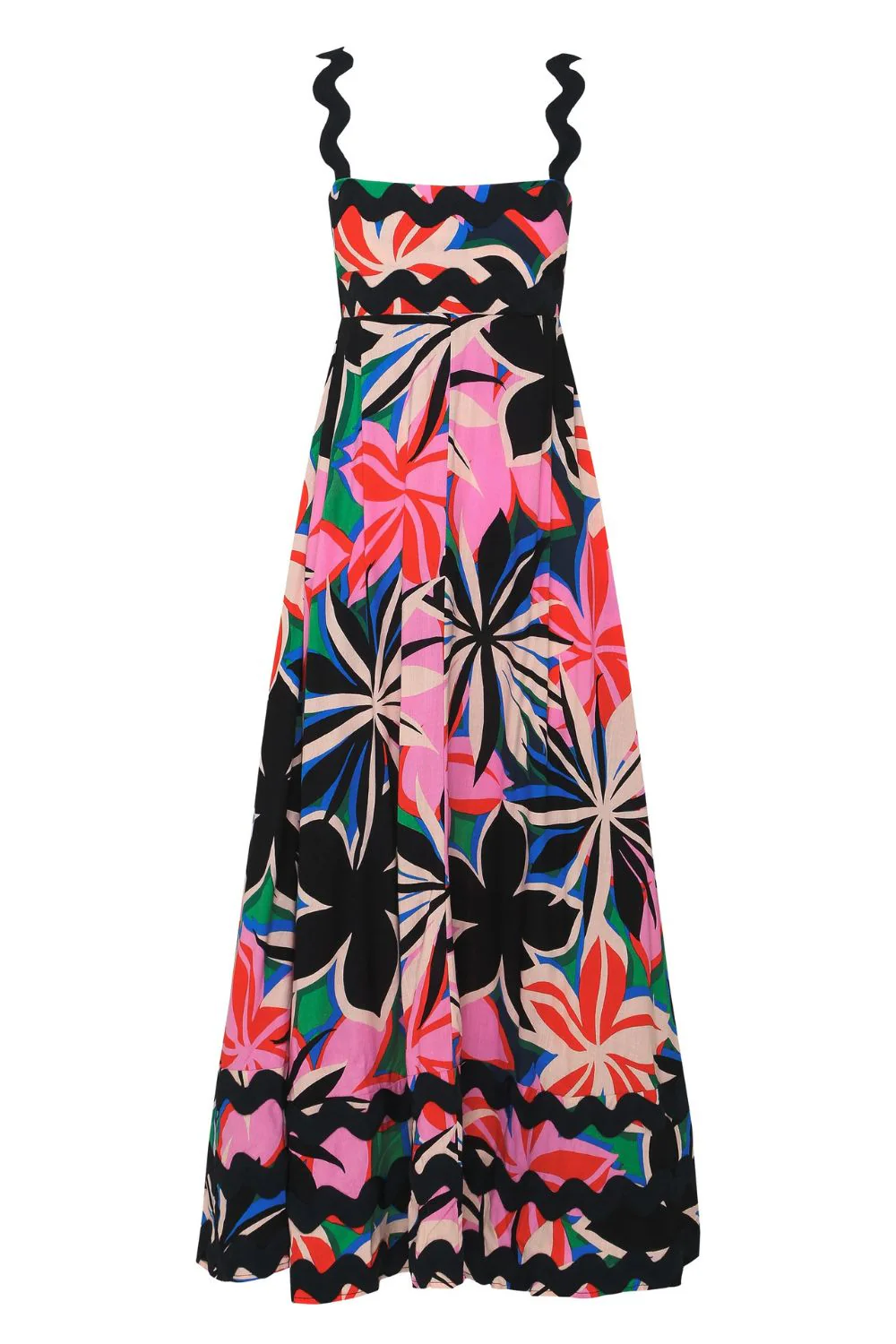 Hazel Blues® |  Printed Square Neck Wide Strap Dress