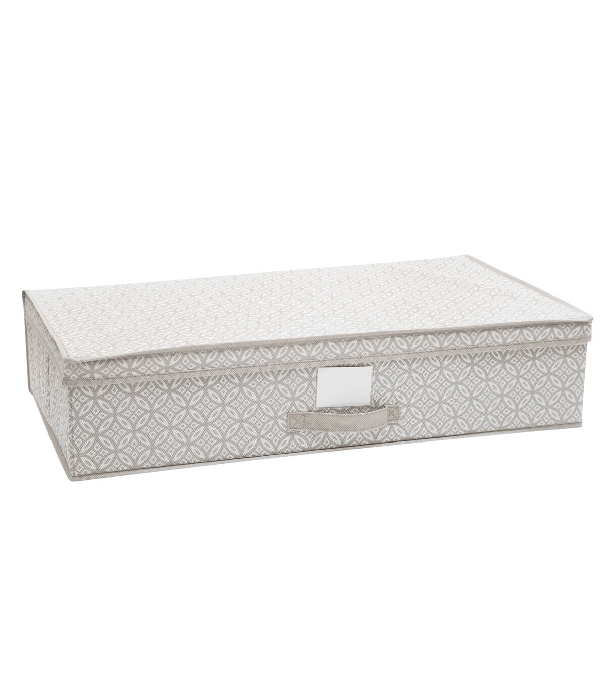 Simplify 28 x 6 Gray Boho Under the Bed Storage Box With Handle