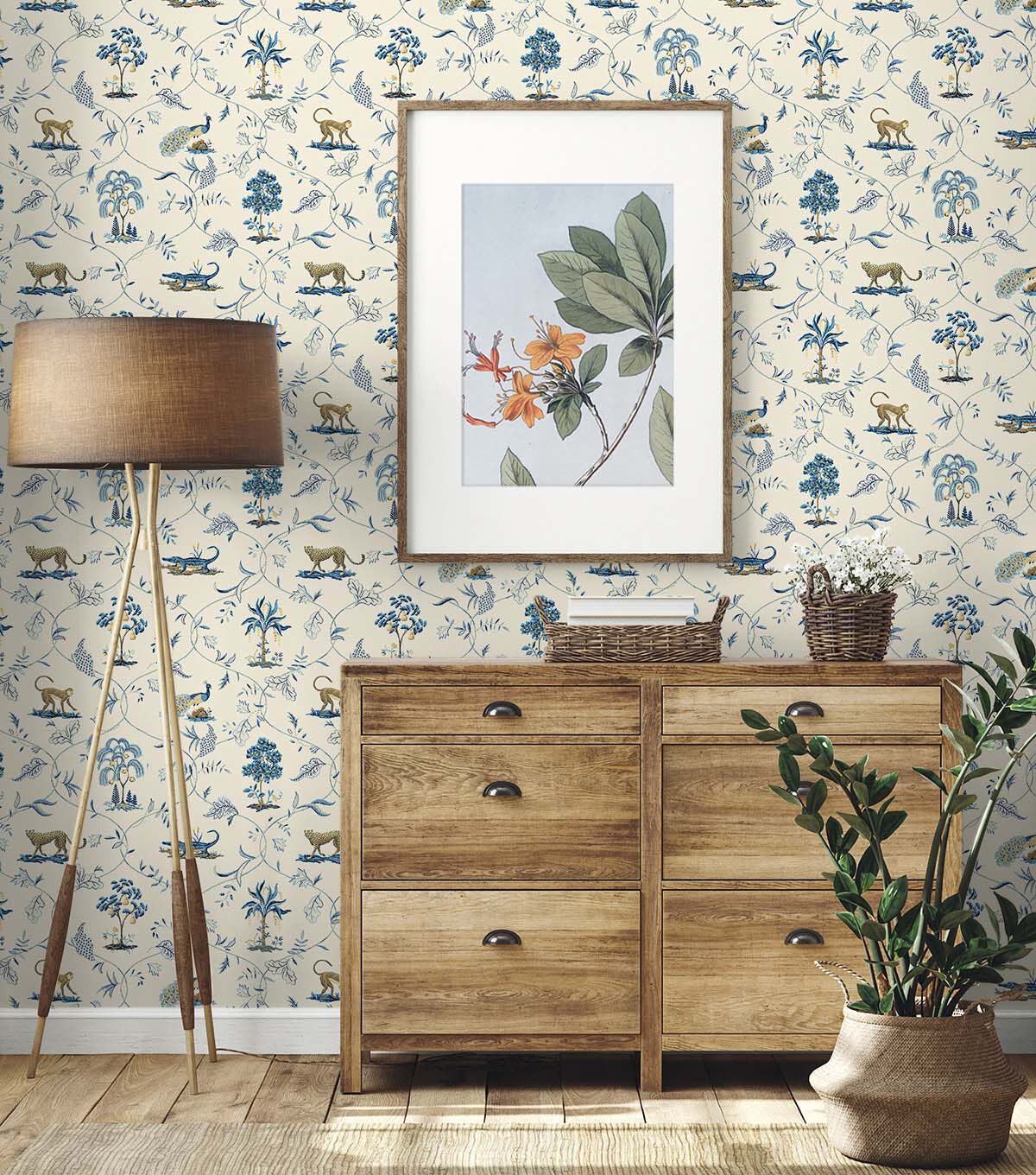Surface Style 20.5' x 18' Azure Villandry Peel & Stick Wallpaper