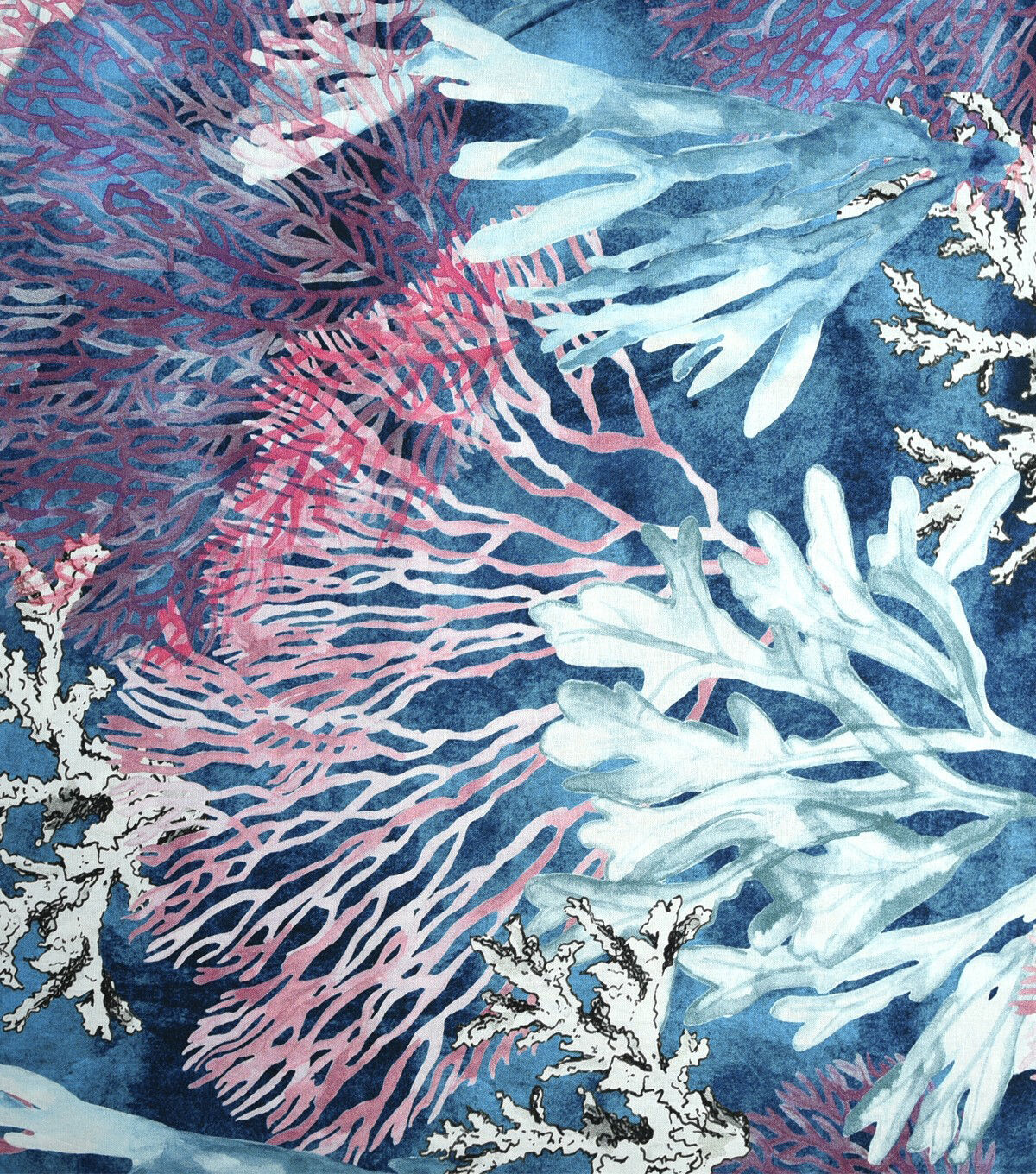 Large Scale Tropical Coral Reef Novelty Cotton Fabric