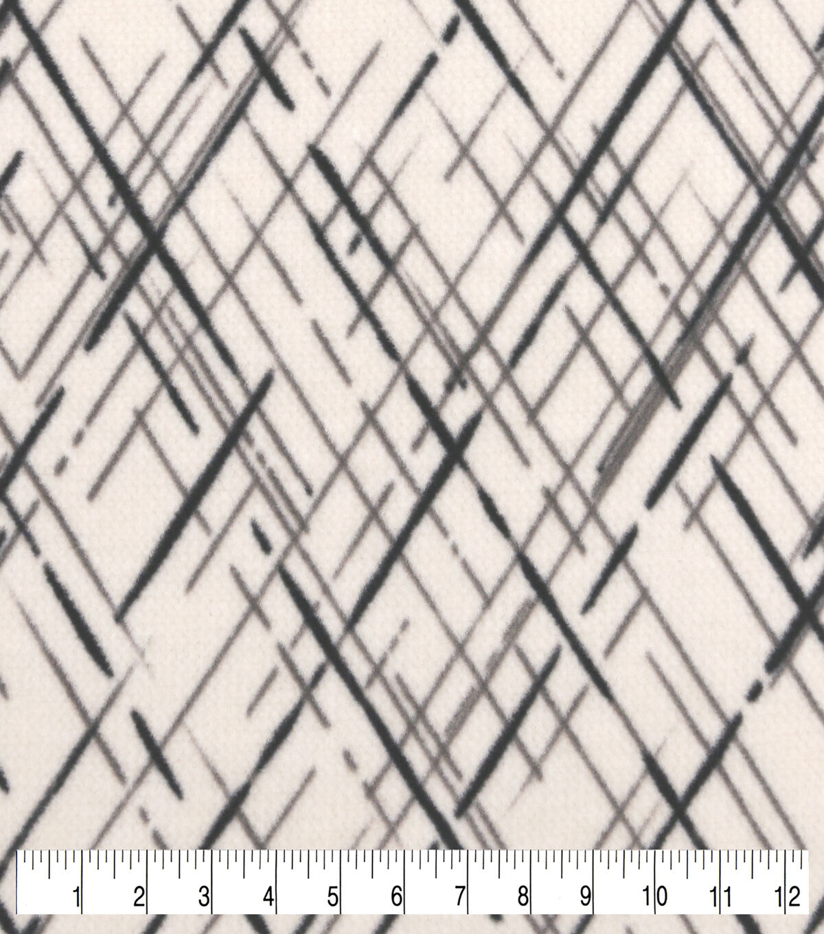 Black & White Plaid Anti Pill Fleece Fabric