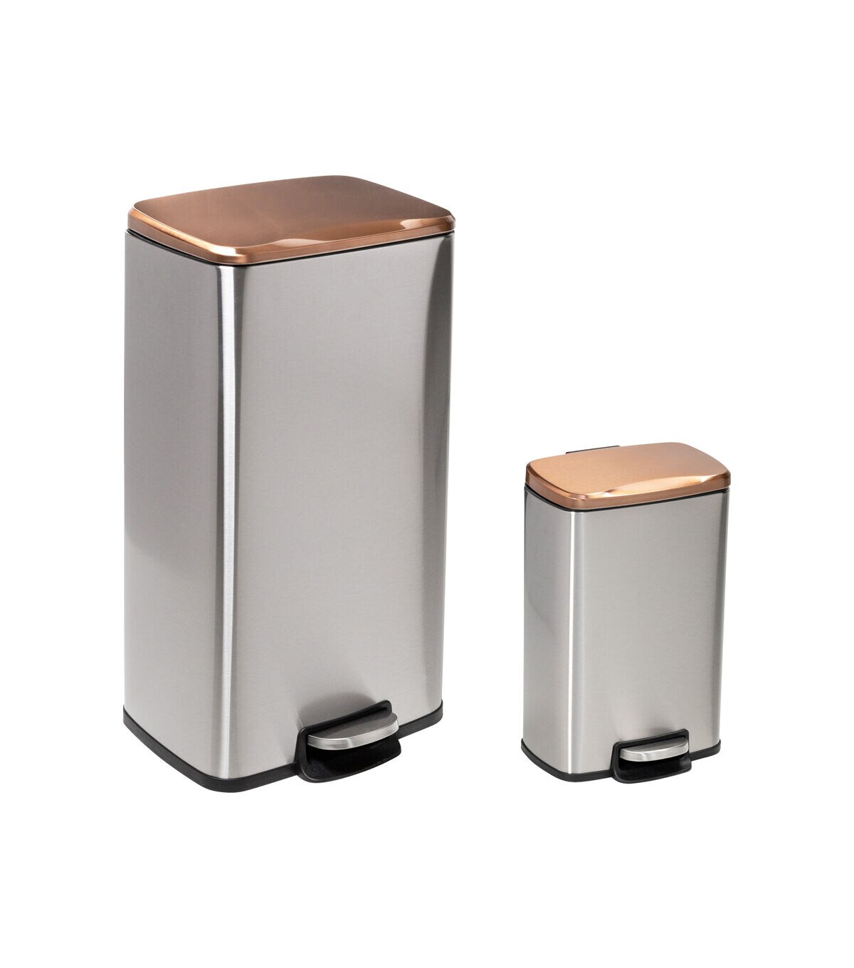 Honey Can Do 13.5 x 24 Rose Gold Stainless Steel Step Trash Cans 2ct